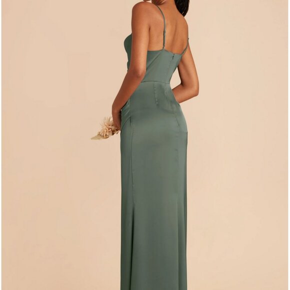 Lydia Dress - Matte Satin Eucalyptus - Picture 2 of 3